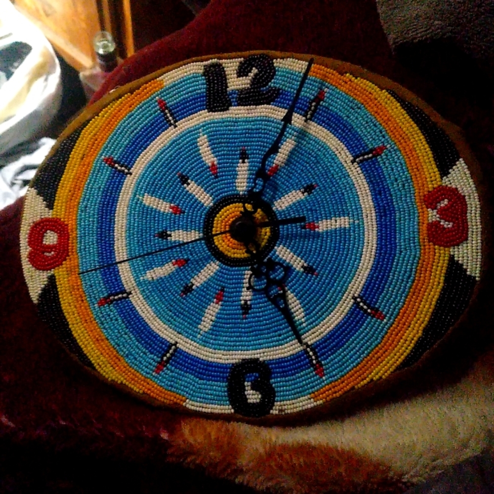 Authentic Native American Beaded Wall Clock